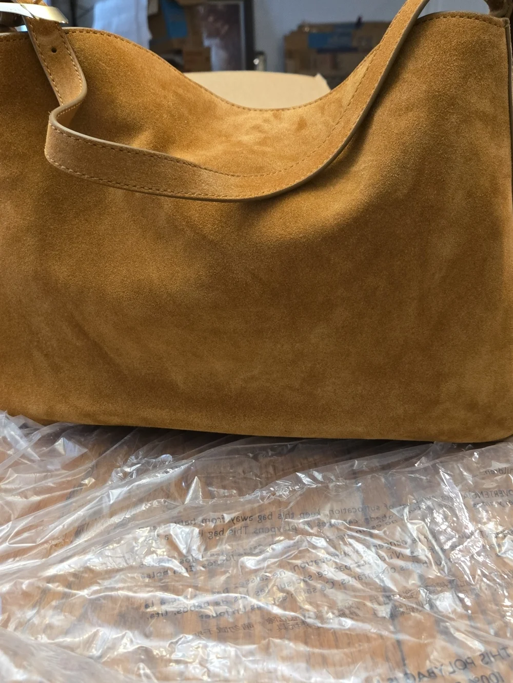 J. Crew Suede Shoulder Bag in Camel Brown
